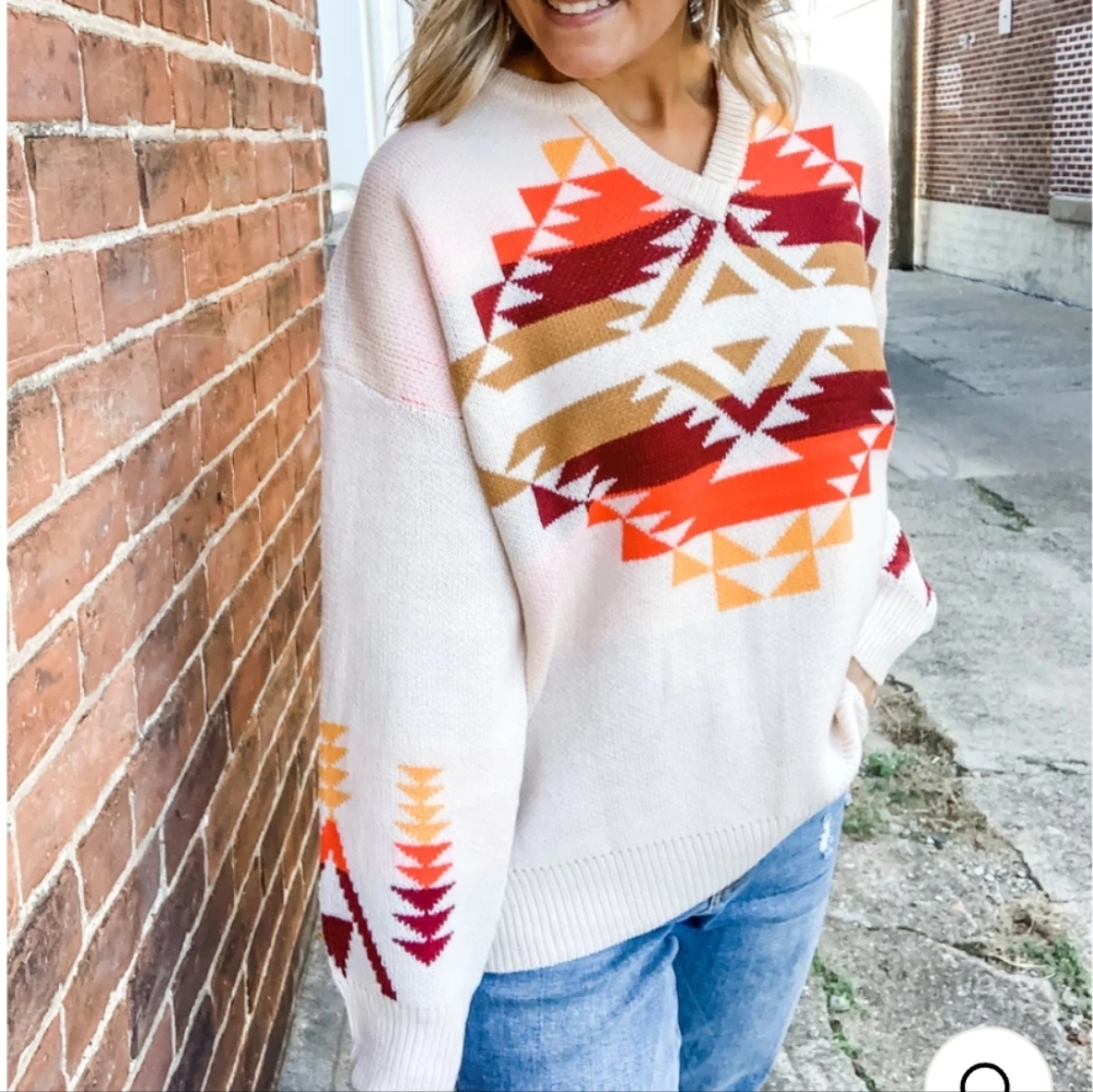 Ivory Aztec Sweater